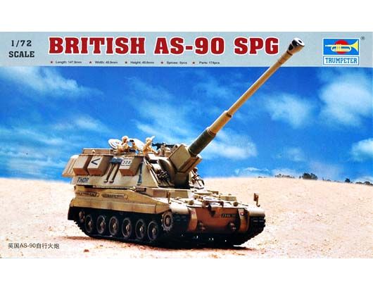 Trumpeter 1/72 Scale AS90 Self-Propelled Howitzer Model Kit