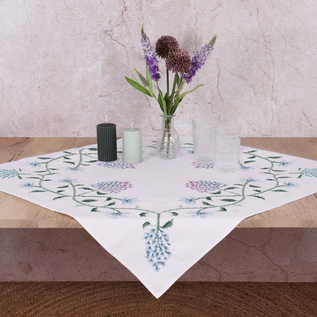 Trimits Hydrangea Tablecloth Cross Stitch Kit