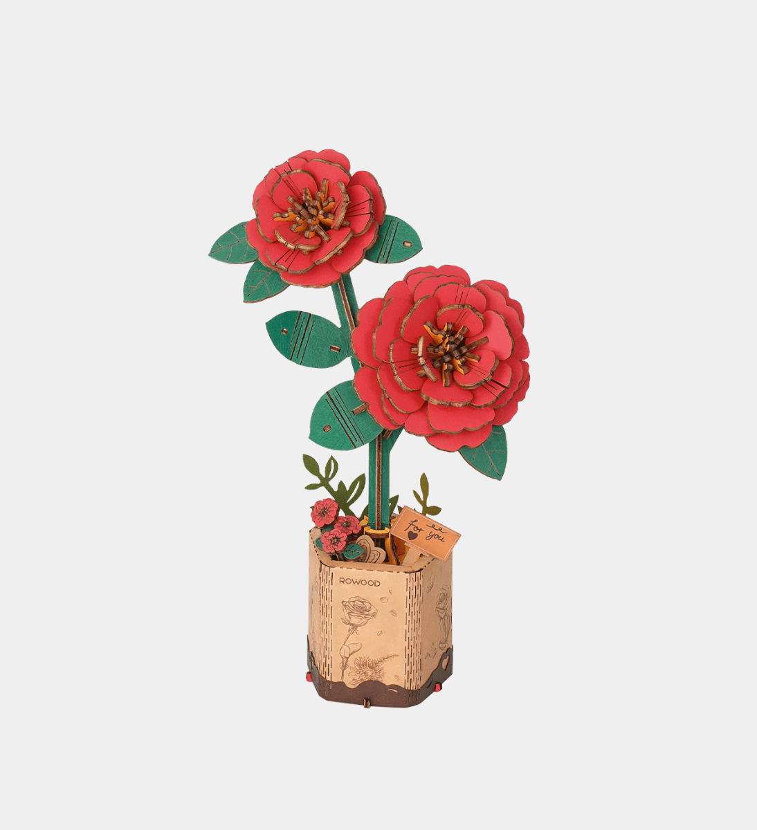 Rowood Red Camellia Wooden Model Kit