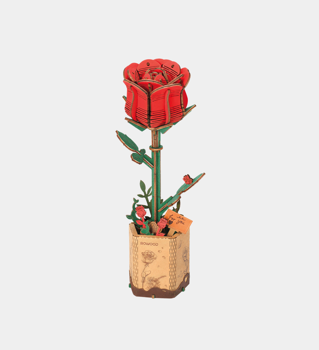 Rowood Red Rose Wooden Model Kit