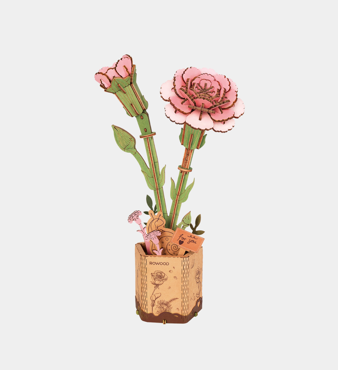 Rowood Pink Carnation Wooden Model Kit