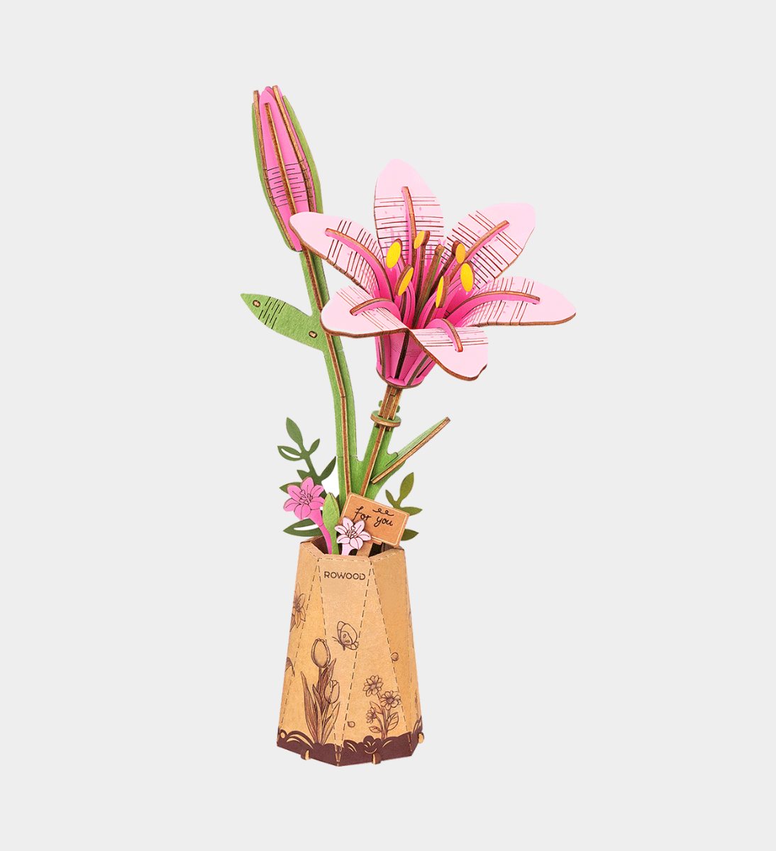 Rowood Pink Lily Wooden Model Kit
