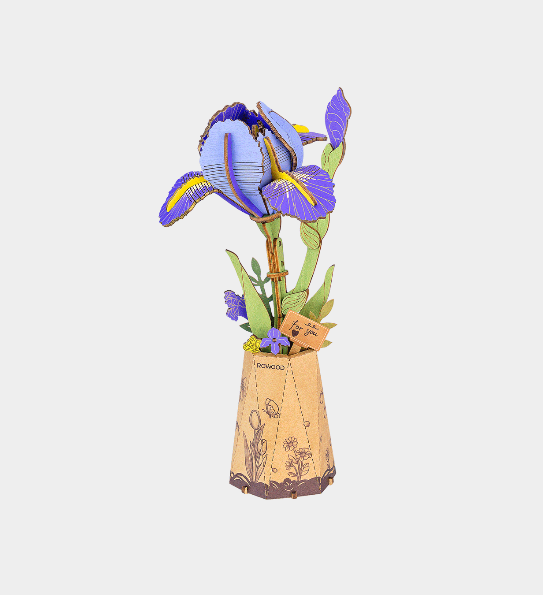 Rowood Purple Iris Wooden Model Kit