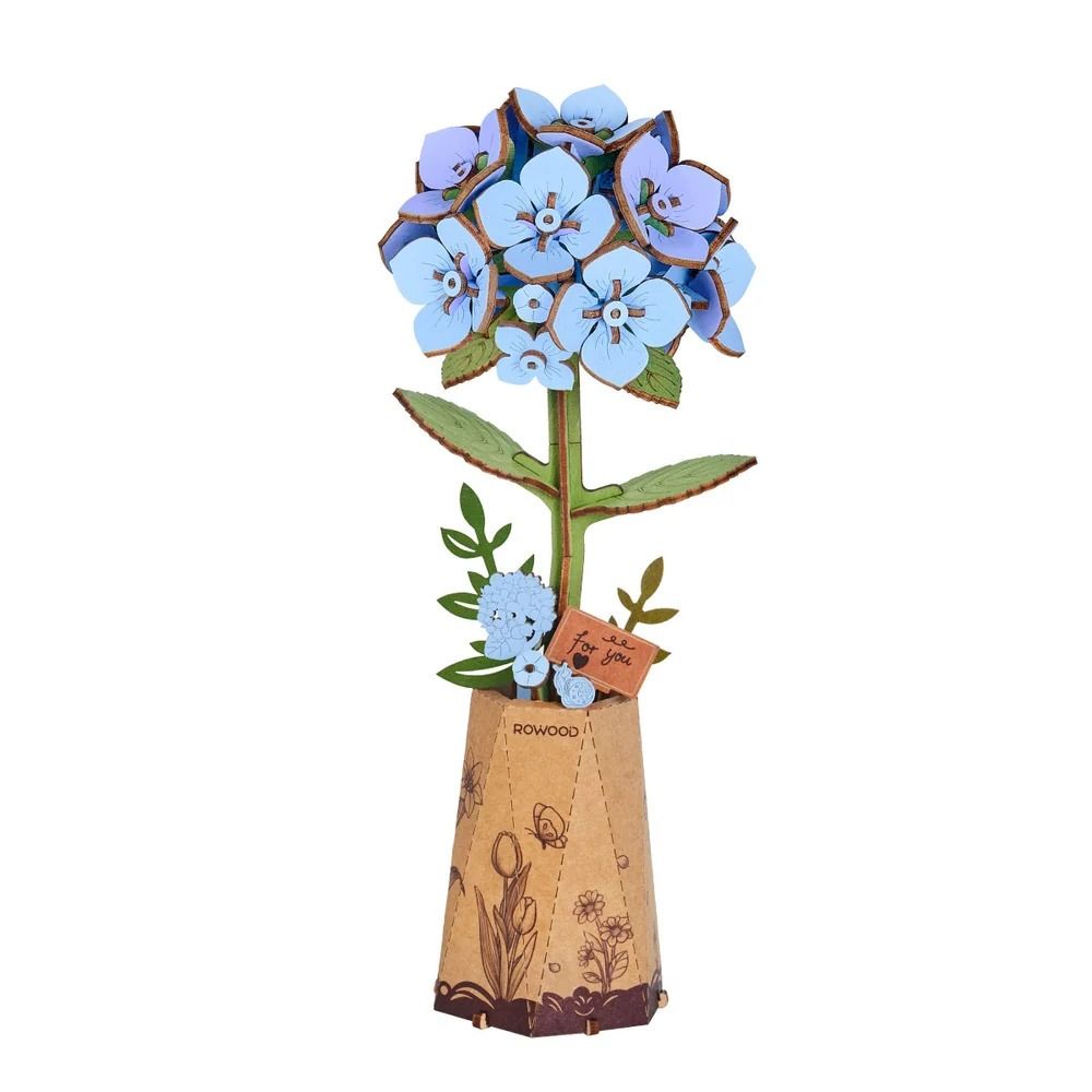 Rowood Blue Hydrangea Wooden Model Kit