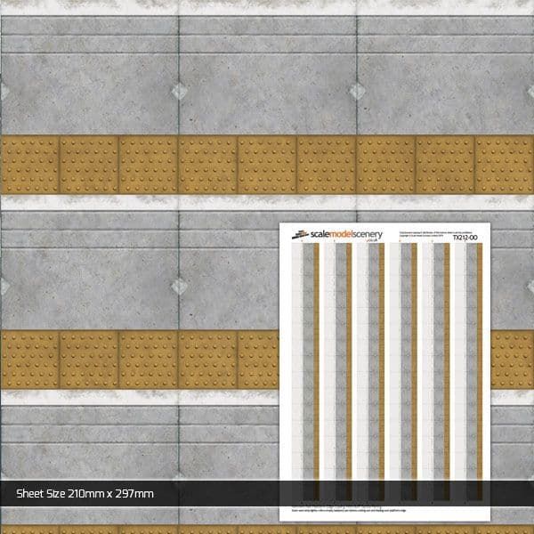 Scale Model Scenery Network Rail Platform Edge Coping With Buff Tactile Paving (Pack of 5) OO Gauge