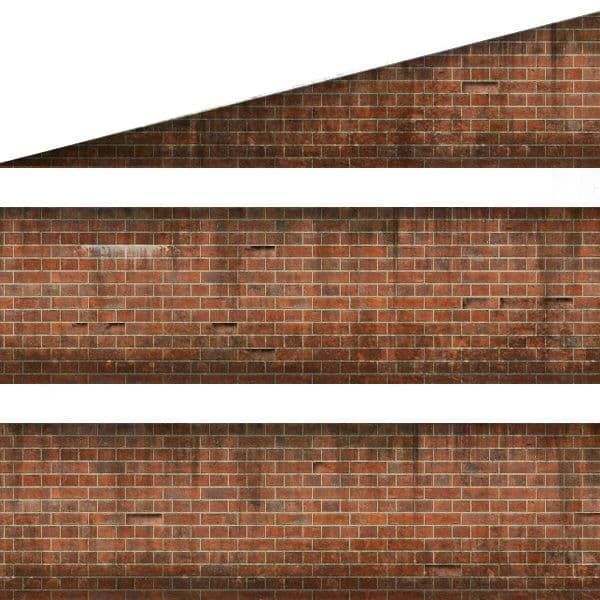 Scale Model Scenery English Bond Weathered Red Brick Platform Wall Wraps (18mm to 20mm high) OO Gauge