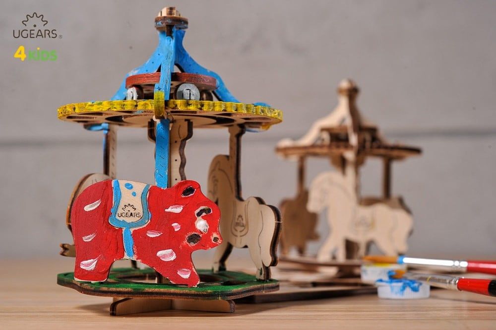 UGears 3D Colouring Merry-Go-Round Wooden Model Kit
