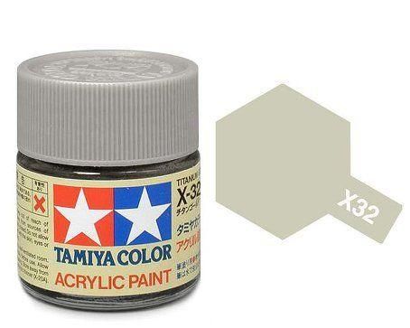 Tamiya Acrylic Gloss Paint (10ml) - Titanium Silver