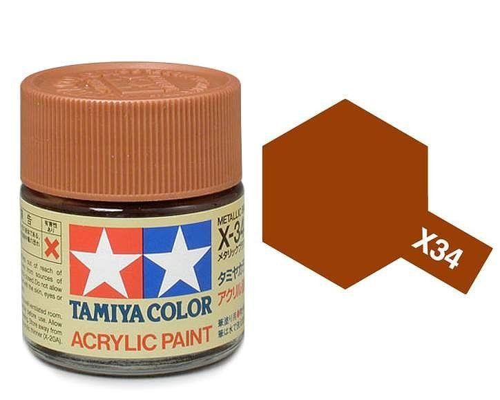 Tamiya Acrylic Gloss Paint (10ml) - Metallic Brown