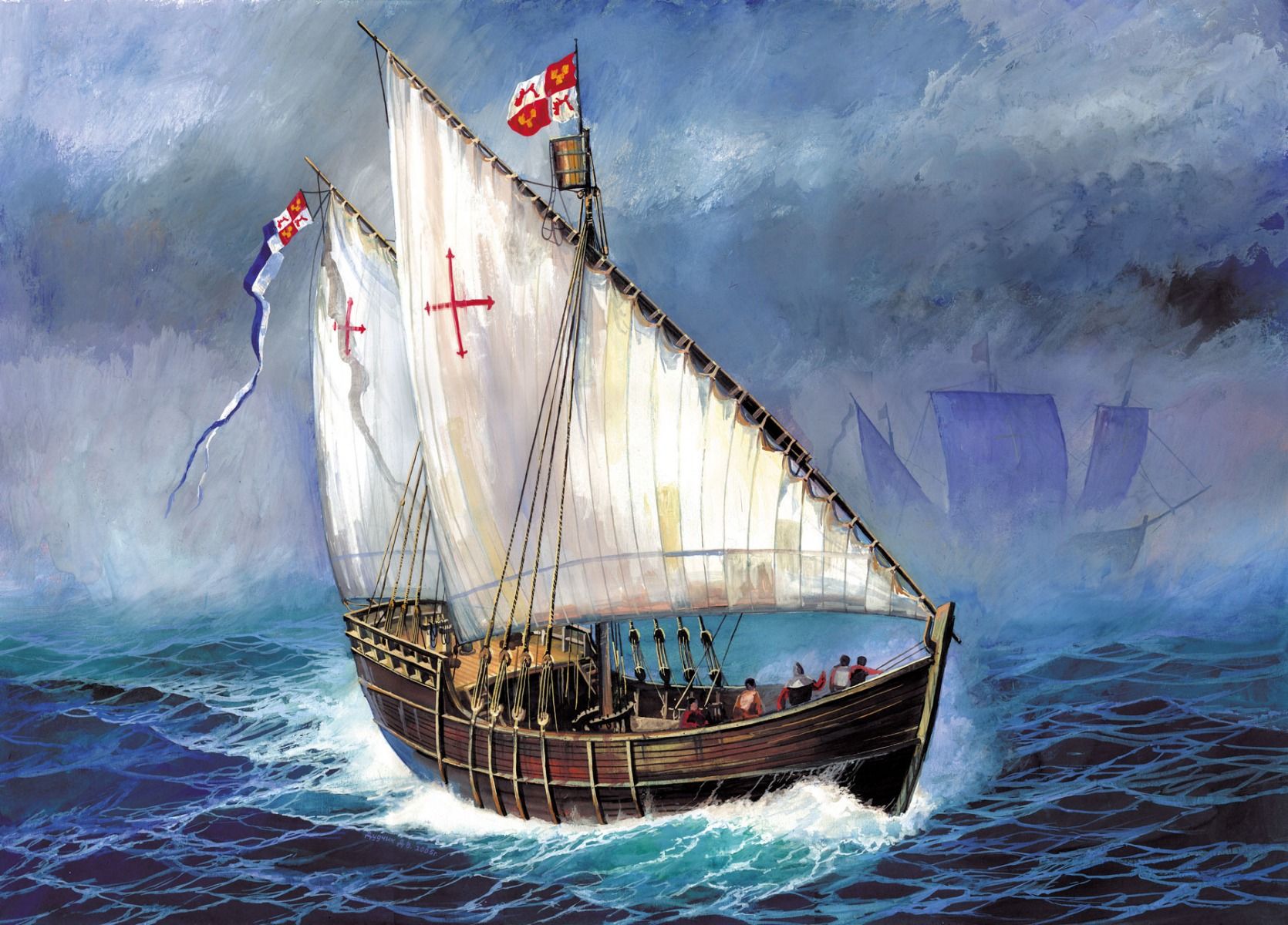 Zvezda 1/100 Scale Christopher Columbus Expedition Ship Model Kit