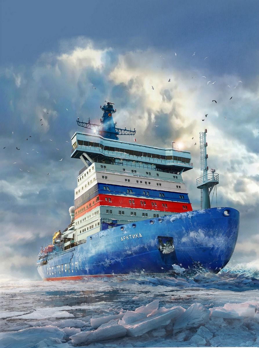 Zvezda 1/350 Scale "Arktika" Russian Nuclear Icebreaker Model Kit