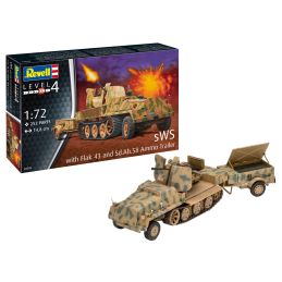 Revell 1/72 Scale sWS with Flak 43 and Sd.Ah.58 Ammo Trailer Model Kit