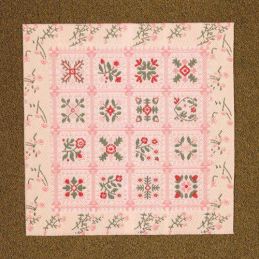 Pink Patchwork Rug or Blanket for 12th Scale Dolls House