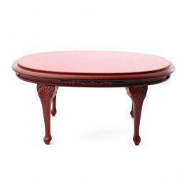 Queen Anne Oval Dining Table Mahogany for 12th Scale Dolls House