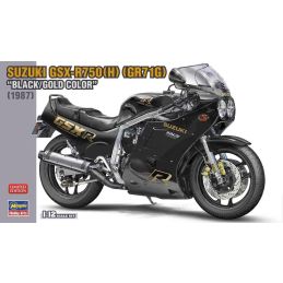 Hasegawa 1/12 Scale 1987 Suzuki GSX-R750(H) (GR71G) Black/Gold Edition Model Kit