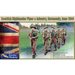 Gecko 1/35 Scale Scottish Highlander, Piper and Infantry Figures Model Kit