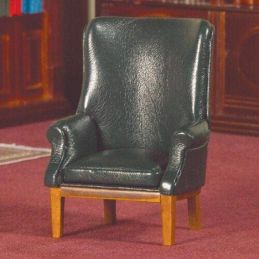 Green Leather Chair for 12th Scale Dolls House