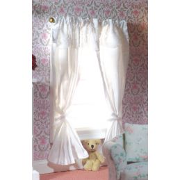Two Pairs White Curtains on a Rail