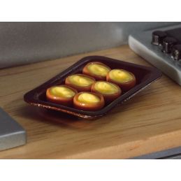 Yorkshire Puddings on Baking Tray for 12th Scale Dolls House