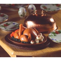 Roast Turkey with Dome Cover for 12th Scale Dolls House