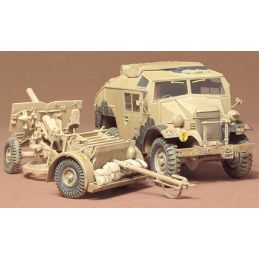 Tamiya 1/35 Scale British 25PDR Field Gun and Quad Gun Tractor Model Kit