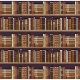Traditional Bookcase Wallpaper for 12th Scale Dolls House