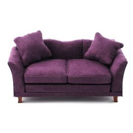 Soft Plum Sofa for 12th Scale Dolls House