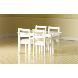 White Table and 4 Chairs