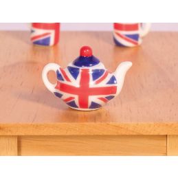 Union Jack Teapot for 12th Scale Dolls House