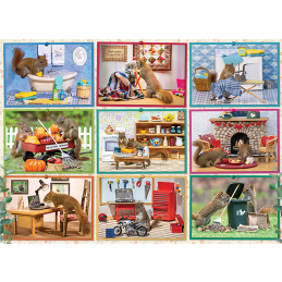 Cobble Hill Squirrels At Home 1000 Piece Jigsaw