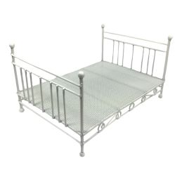 White Wire Double Bed for 12th Scale Dolls House