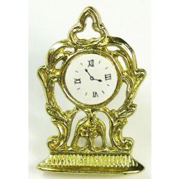 Ornate Louis style Gold Mantle Clock for 12th Scale Dolls House