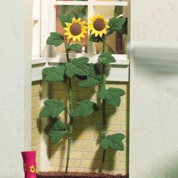 Two Tall Sunflowers for 12th Scale Dolls House