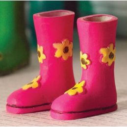 Floral Wellies for 12th Scale Dolls House