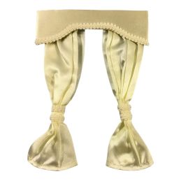 Cream Pleated Curtains with Pelmet for 12th Scale Dolls House