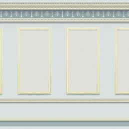 Blue Grey Panelling Wallpaper for 1:12 Scale Dolls House