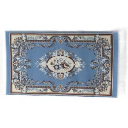 Blue Victoria Rug 17 x 10cm for 12th Scale Dolls House