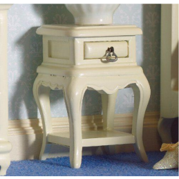 French-style Cream Bedside Table For 12th Scale Dolls House