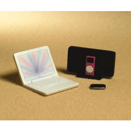Laptop, Ipod and Mobile Phone for 12th Scale Dolls House