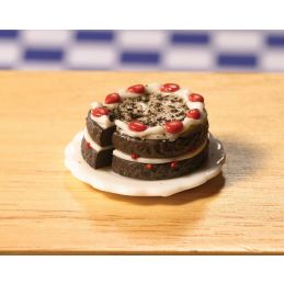 Chocolate & Cherry Gateau for 12th Scale Dolls House