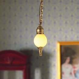 12V Hanging Ceiling Globe Silver Light for 12th Scale Dolls House