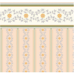 Soft Peach Posy Wallpaper 1 12 Scale for Dolls House