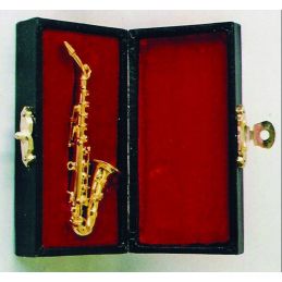Brass Alto Saxophone with Black Case for 12th Scale Dolls House