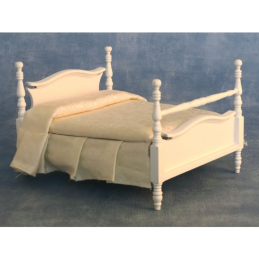 White French Style Double Bed for 12th Scale Dolls House