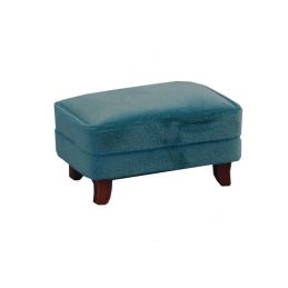 Teal Modern Footstool for 12th Scale Dolls House