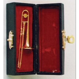 Brass Trombone with Black Case for 12th Scale Dolls House