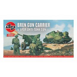 Airfix 1/76 Scale Bren Gun Carrier & 6 pdr AT Gun Model Kit
