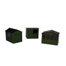 ATD Models Green Sheds (3) Card Kit OO Gauge