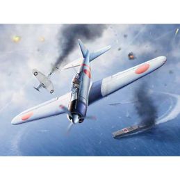 Academy Models 1/48 Scale Japanese Navy A6M2b Zero Fighter Model 21 "Battle of Midway" Model Kit