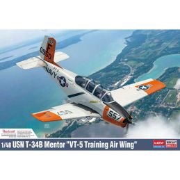 Academy 1/48 Scale USN T-34B Mentor VT-5 Training Air Wing Model Kit